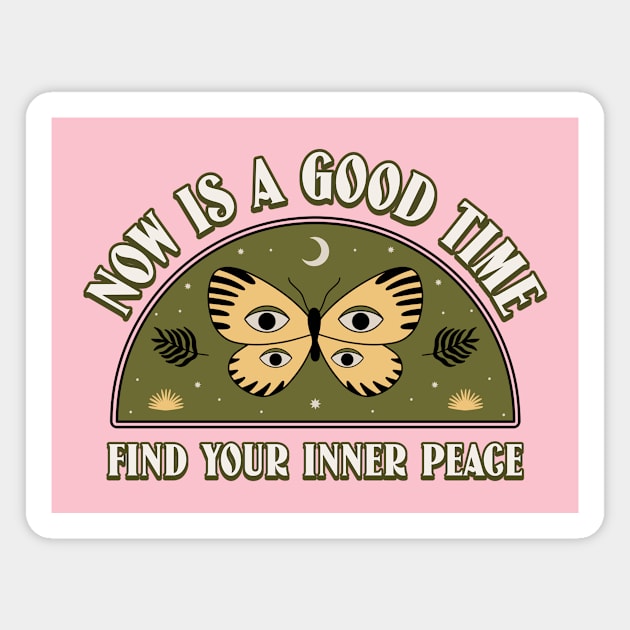 Inner Peace Moth Esoteric Magnet by Tip Top Tee's